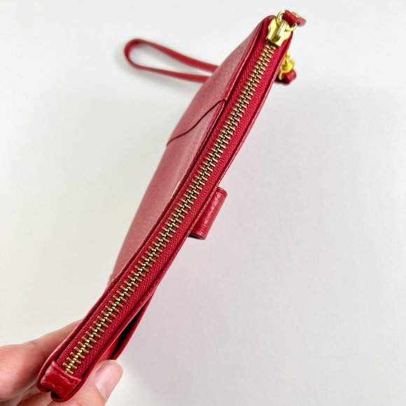 Genuine Leather Lodis Red Zipper Wristlet - Picture 12 of 13